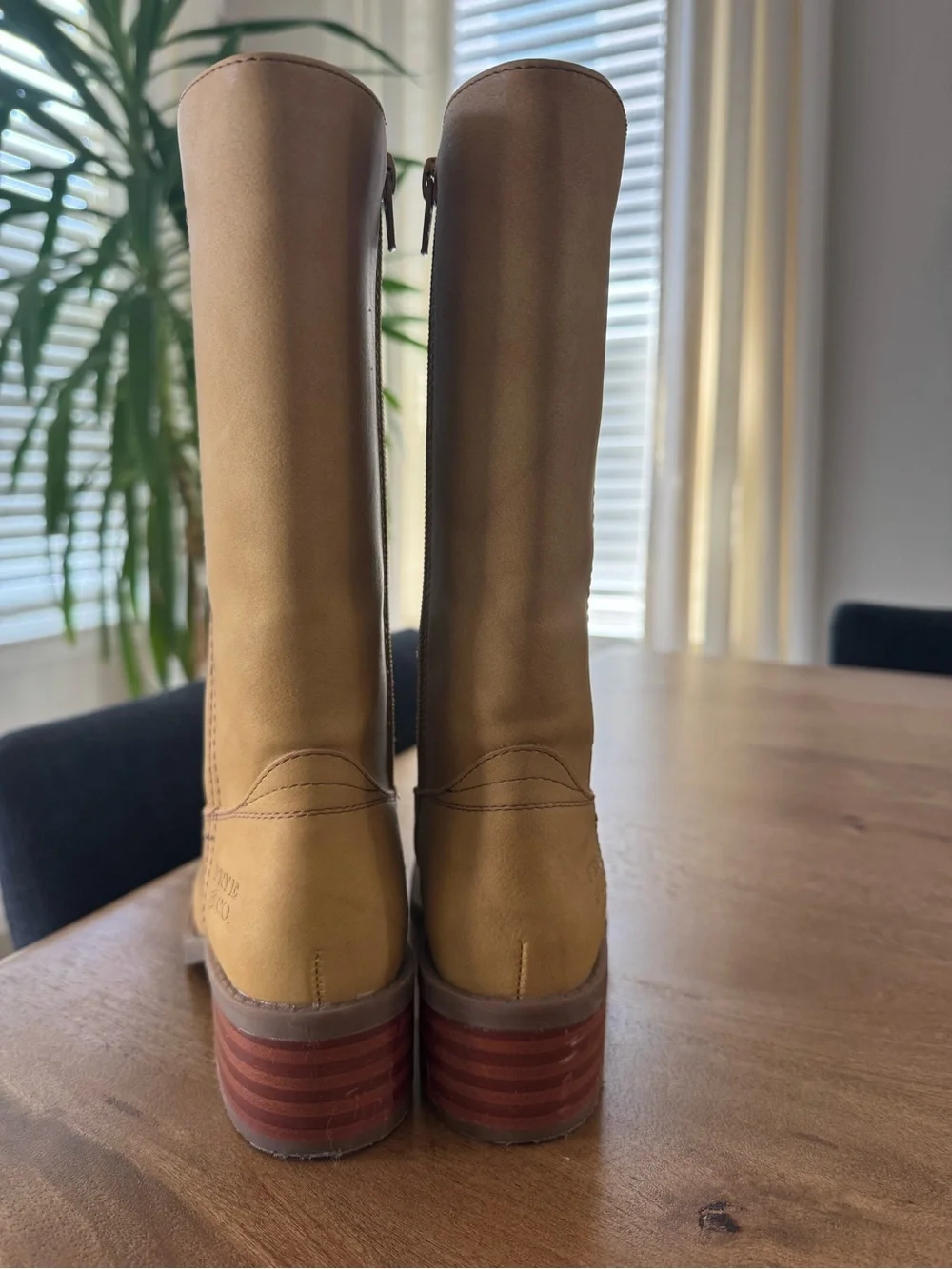 Girls Tall Tan Leather Boots